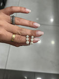 Orecchini Tre Fiori Argento 925 con Zirconi Bianchi