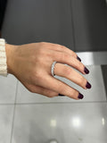 Anello Veretta a Giro in Argento 925 con Pietre Bianche Incastonate – Regolabile