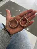 Orecchini Cerchio Intrecciato Oro Rosa Argento 925 – Eleganti e Femminili