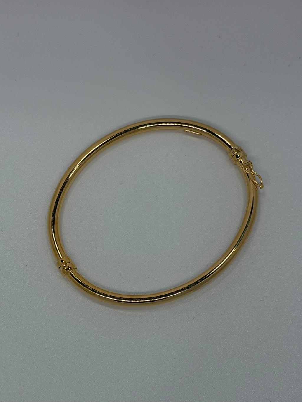 Bracciale Tubolare Rigido Argento 925 Bagnato Oro – Chiusura Laterale
