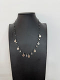 Collana Argento 925 Brunito con Monete Pendenti e Perle Bianche