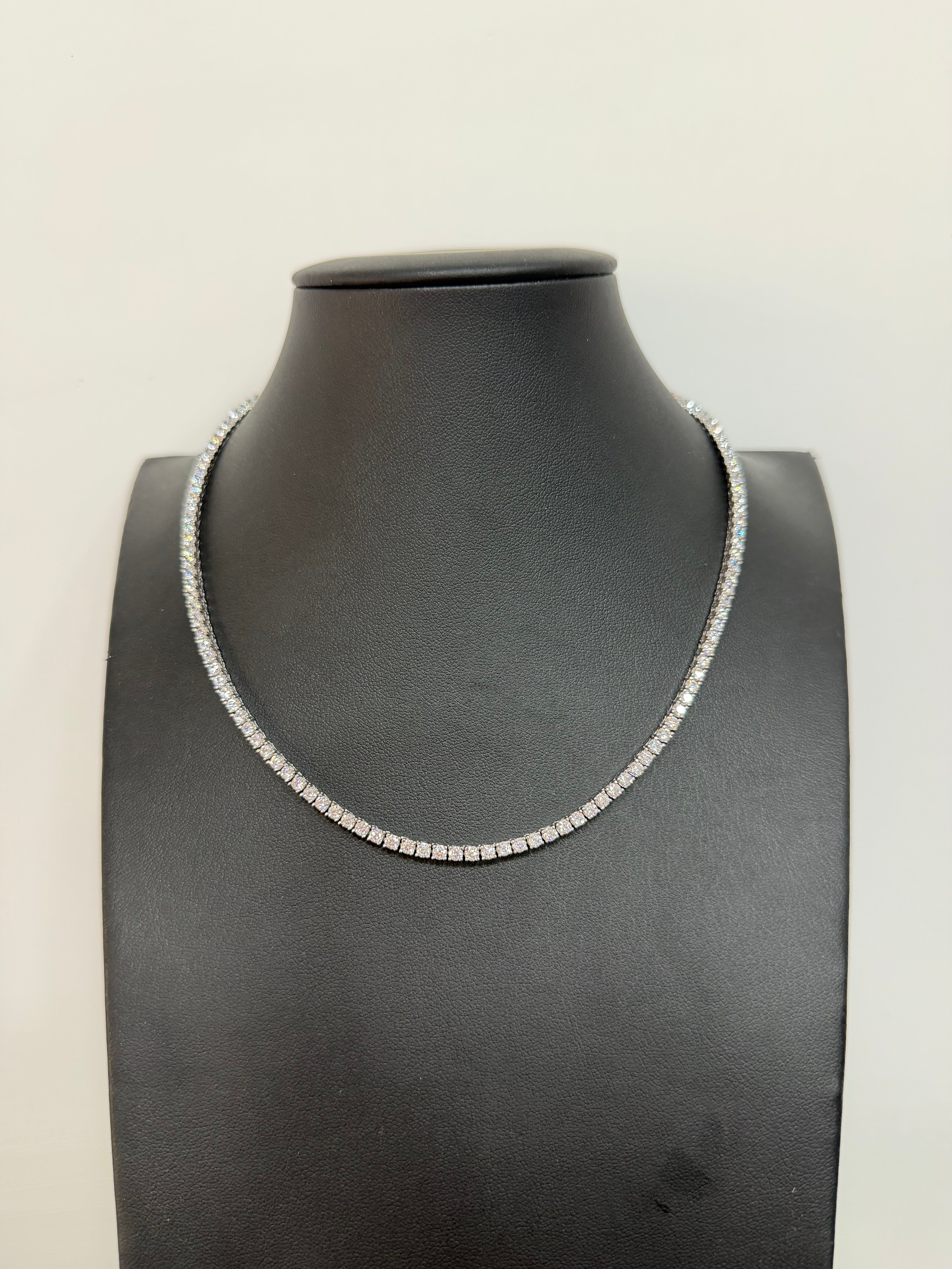 Collana Tennis Pietre Bianche in Argento 925 – Semirigida