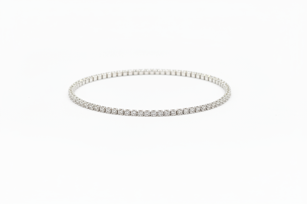 Bracciale Tennis Argento 925 con Pietre Bianche – Lusso Senza Tempo