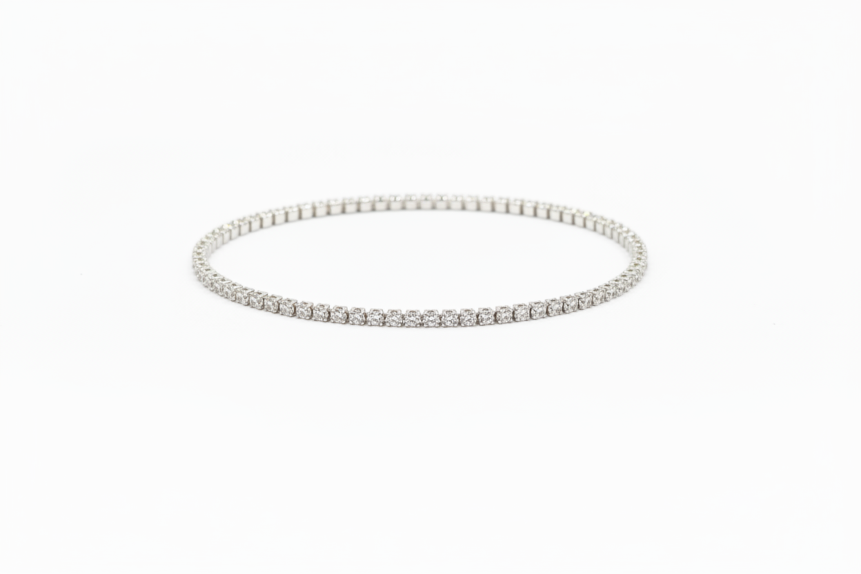 Bracciale Tennis Argento 925 con Pietre Bianche – Lusso Senza Tempo
