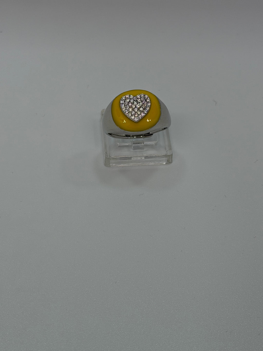 Anello Cuore Argento 925 con Zirconi e Smalto – Regolabile | AG silver