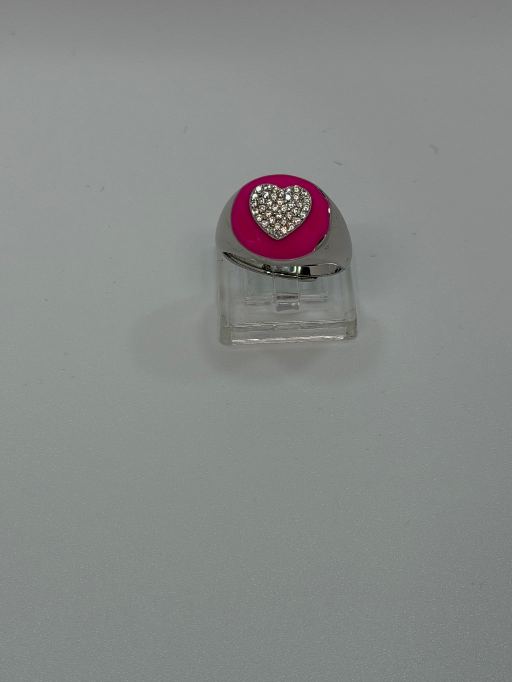 Anello Cuore Argento 925 con Zirconi e Smalto – Regolabile | AG silver