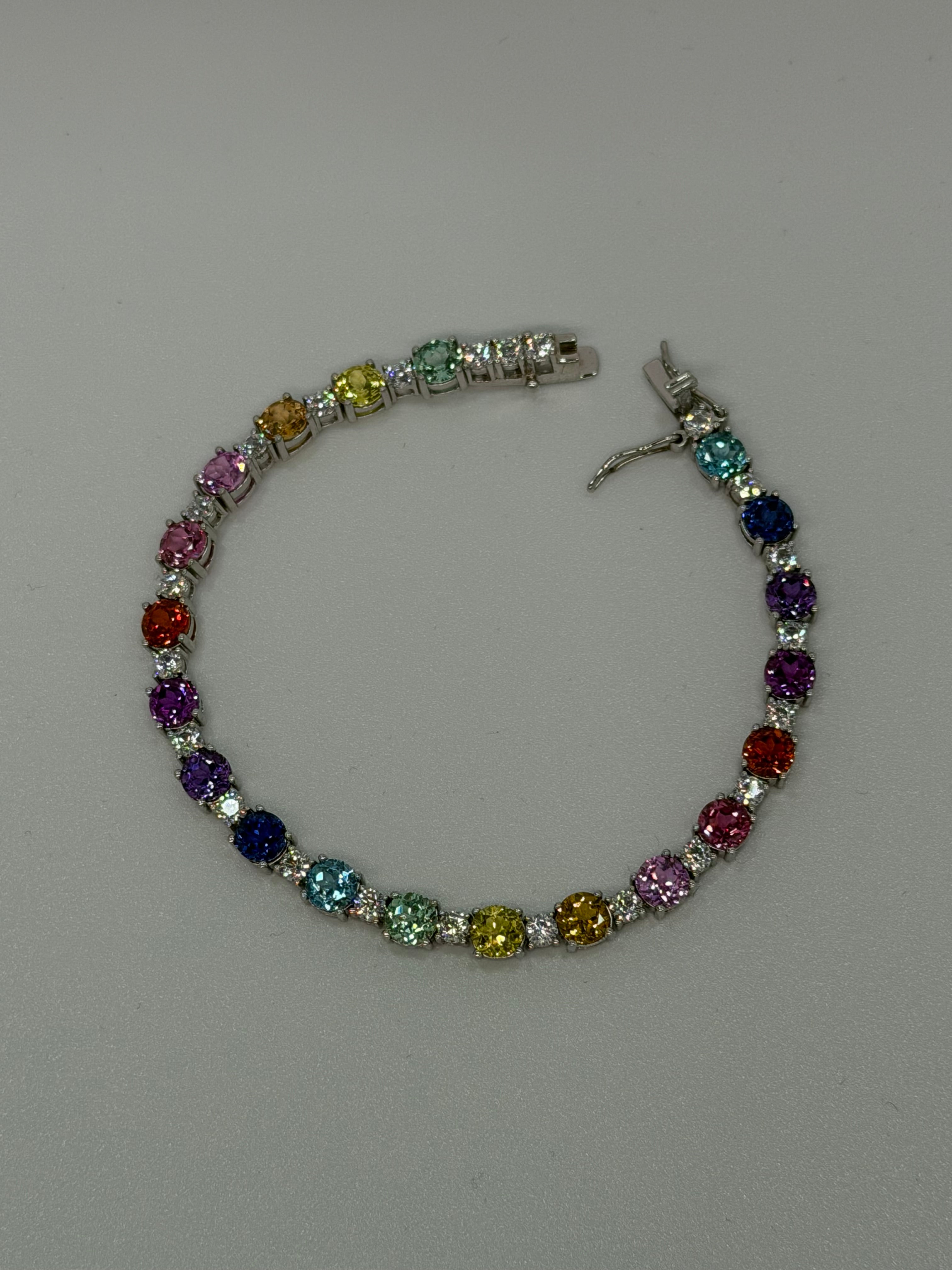 Bracciale Tennis Pietre Multicolor in Argento 925 – Esplosione di Colori