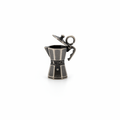 Ciondolo Caffettiera Moka in Argento 925 Brunito – Fatto a Mano