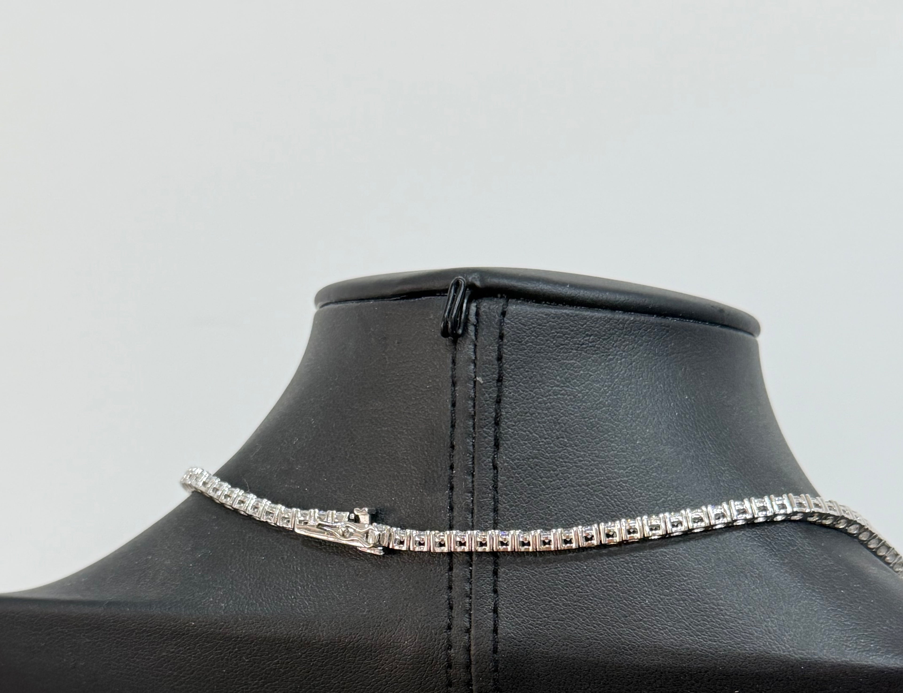 Collana Tennis Pietre Bianche in Argento 925 – Semirigida