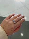 Anello Trilogy in Argento 925 con Pietre Bianche Grandi – Regolabile