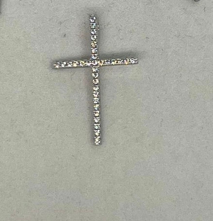Croce Piccola Argento 925 con Pietre Bianche – Regalo Speciale