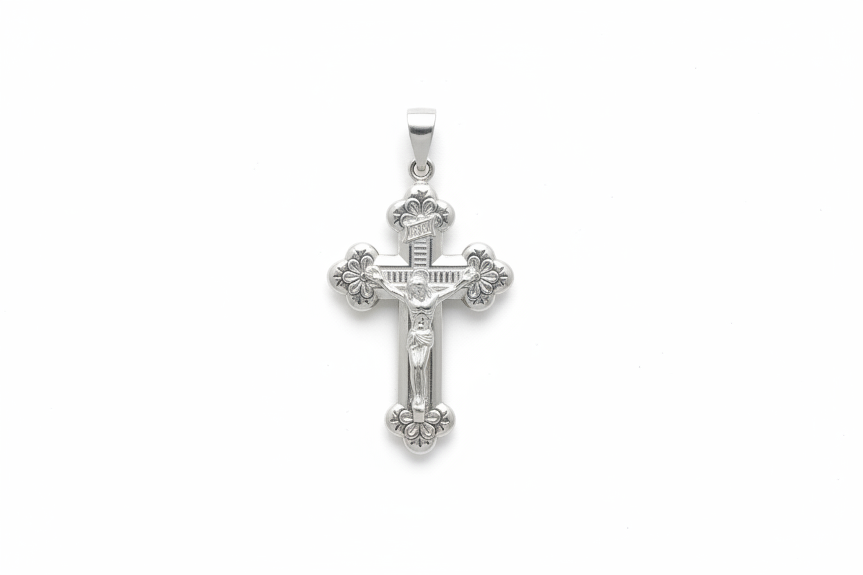 Ciondolo Croce Argento 925 con Gesù Crocifisso – Devozione Autentica