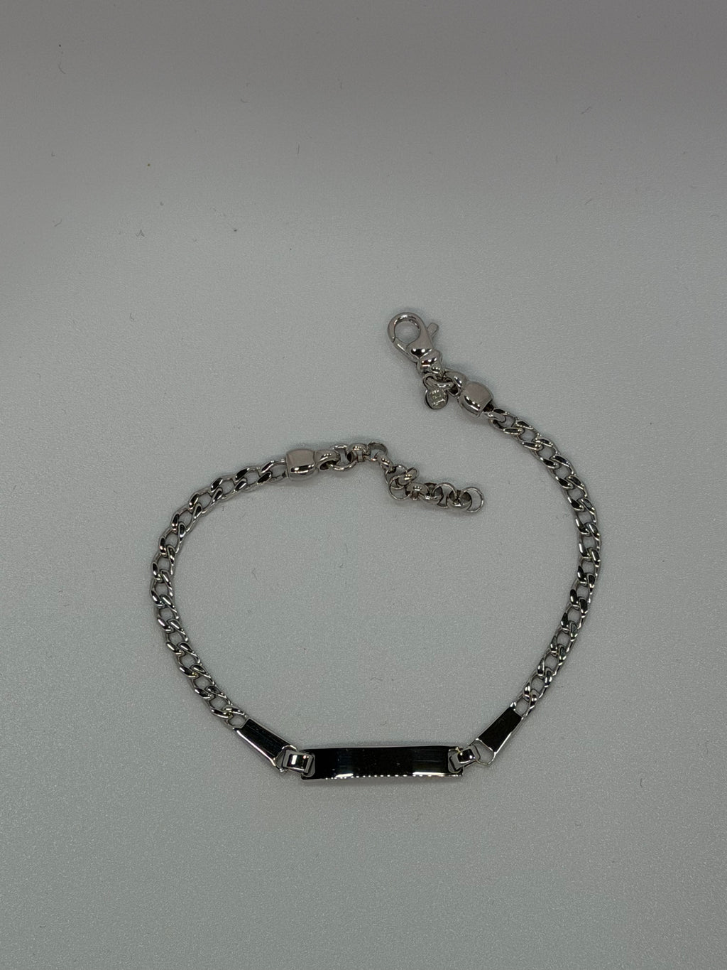 Bracciale Argento 925 con Targhetta Centrale su Catena Groumette