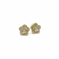 Orecchini Fiore Argento 925 Bagnati nell'Oro con Pietre Bianche | Eleganza Floreale