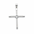 Ciondolo Croce Argento 925 con Pietre Bianche – Brillante e Sacro