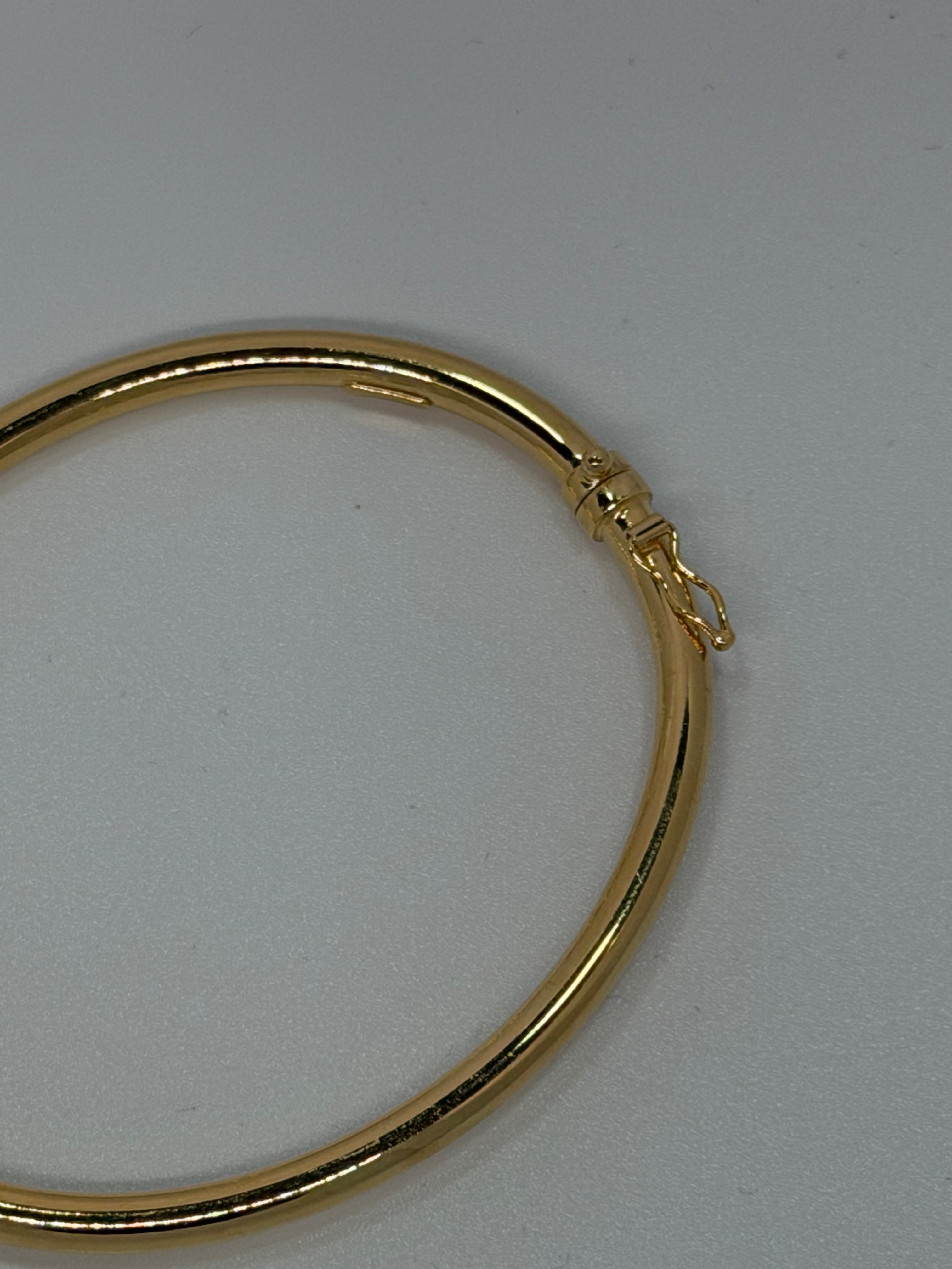 Bracciale Tubolare Rigido Argento 925 Bagnato Oro – Chiusura Laterale