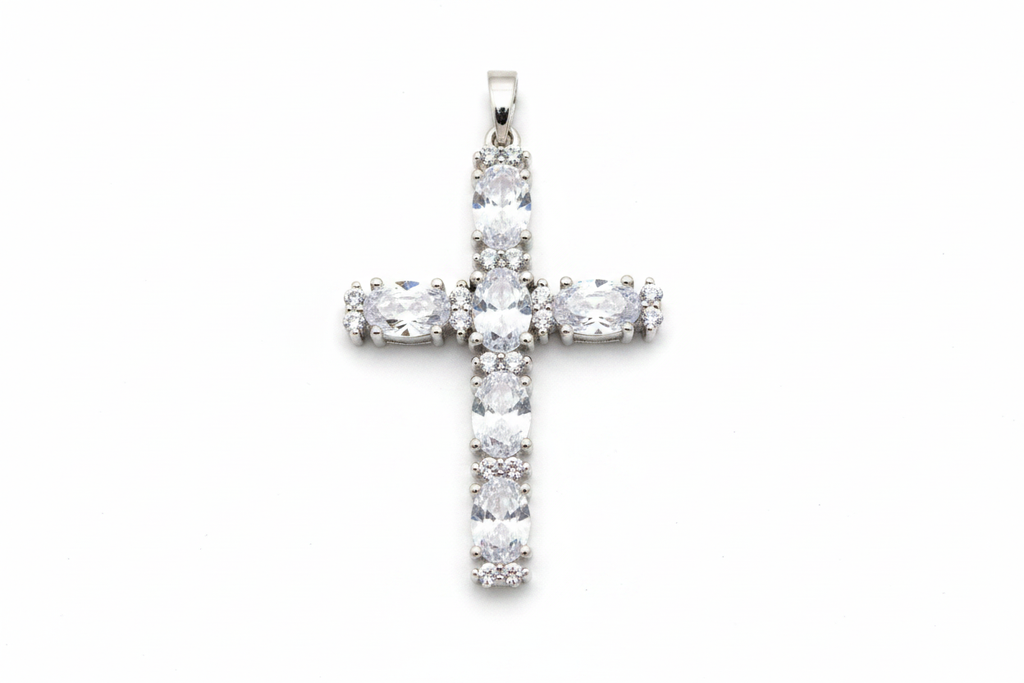 Ciondolo Croce Argento 925 con Zirconi – Regalo Perfetto