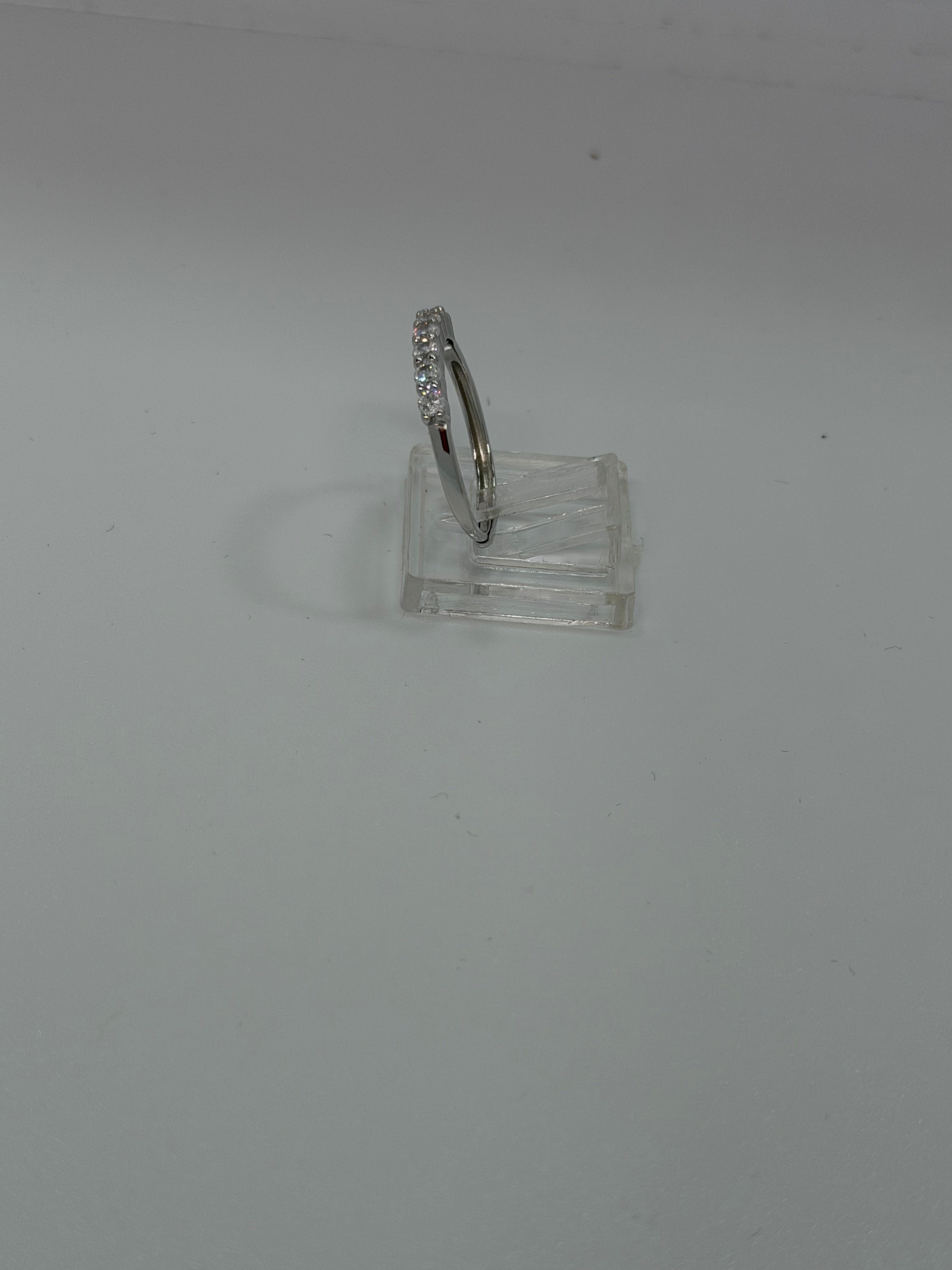 Anello Veretta Argento 925 con 7 Pietre Bianche – Regolabile | AG silver