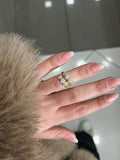 Anello Argento 925 Bagnato Oro con Fiori e Zirconi Bianchi – AG Silver