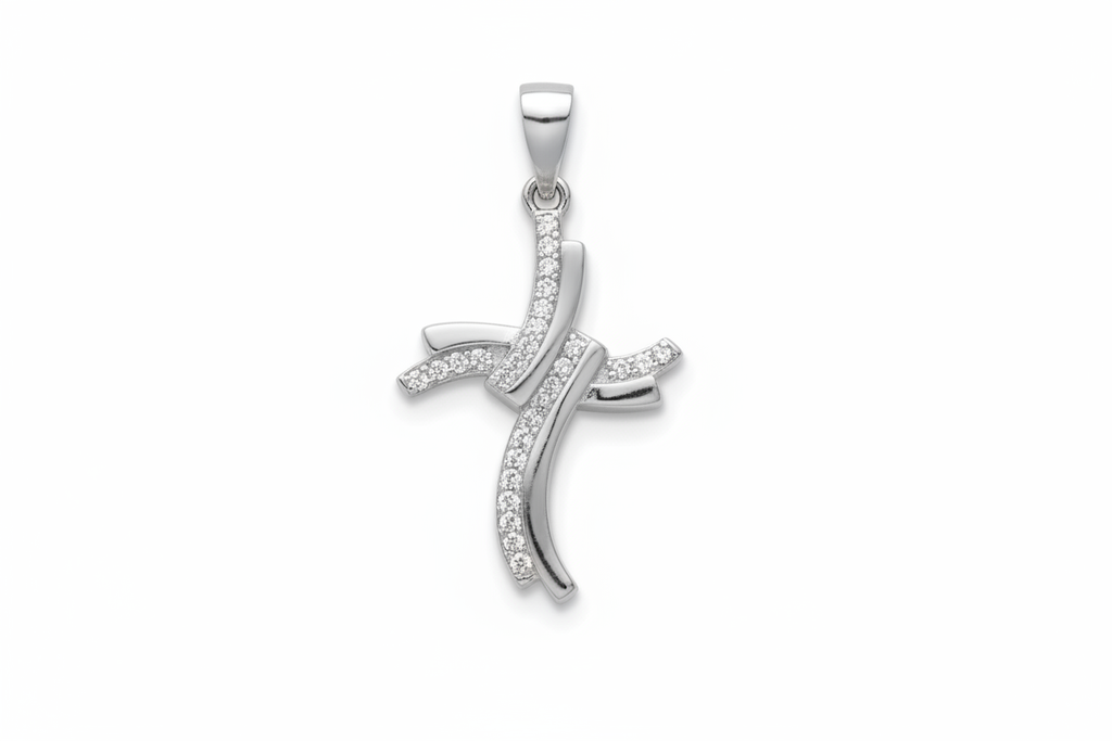 Croce Piccola Argento 925 Pietre Bianche – Delicata e Preziosa