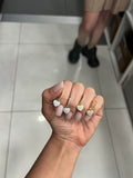 Orecchini Cerchio con Cuori Pendenti Argento 925 e Zirconi Bianchi