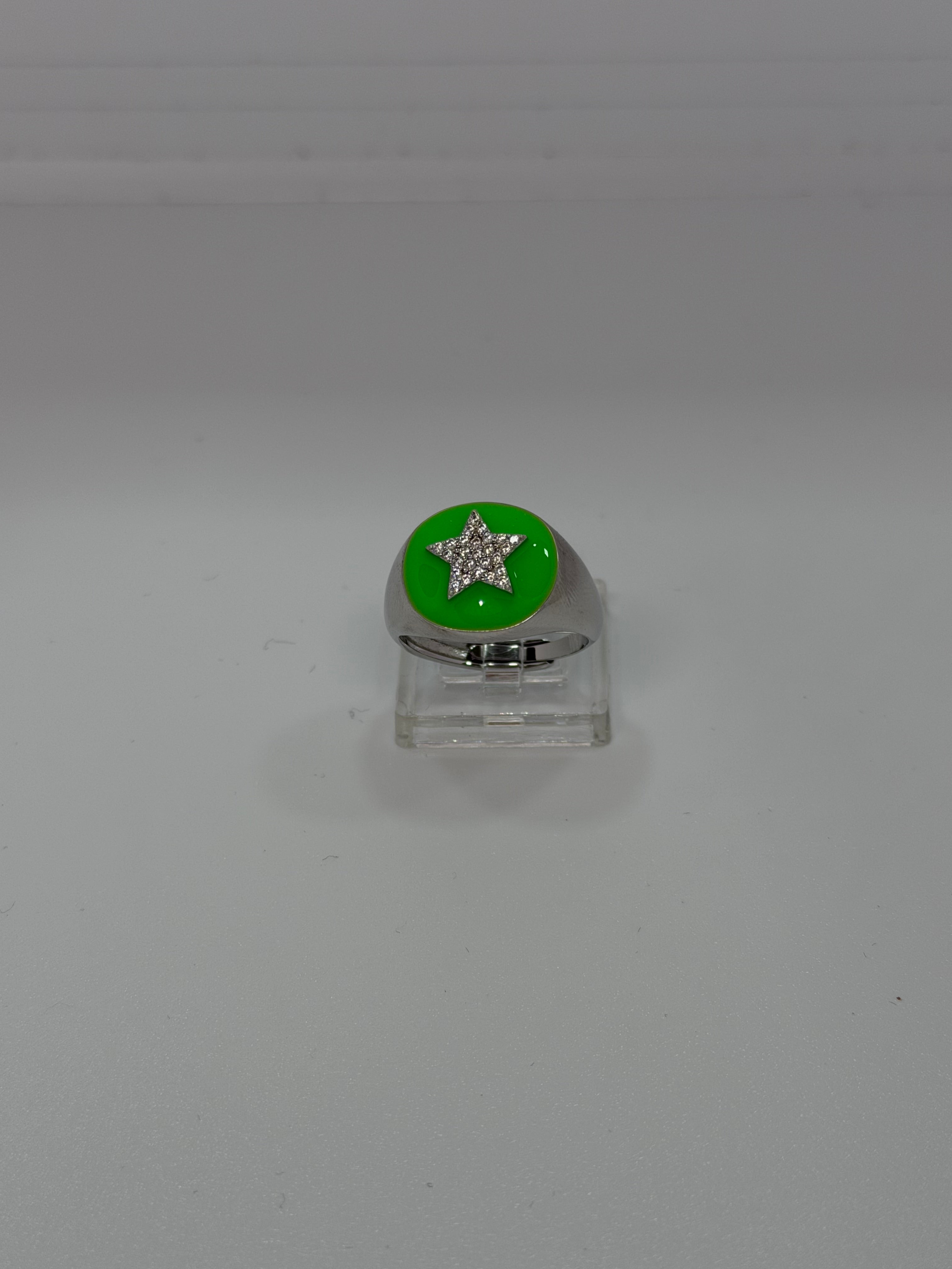 Anello Stella Argento 925 con Zirconi e Smalto – Regolabile | AG silver