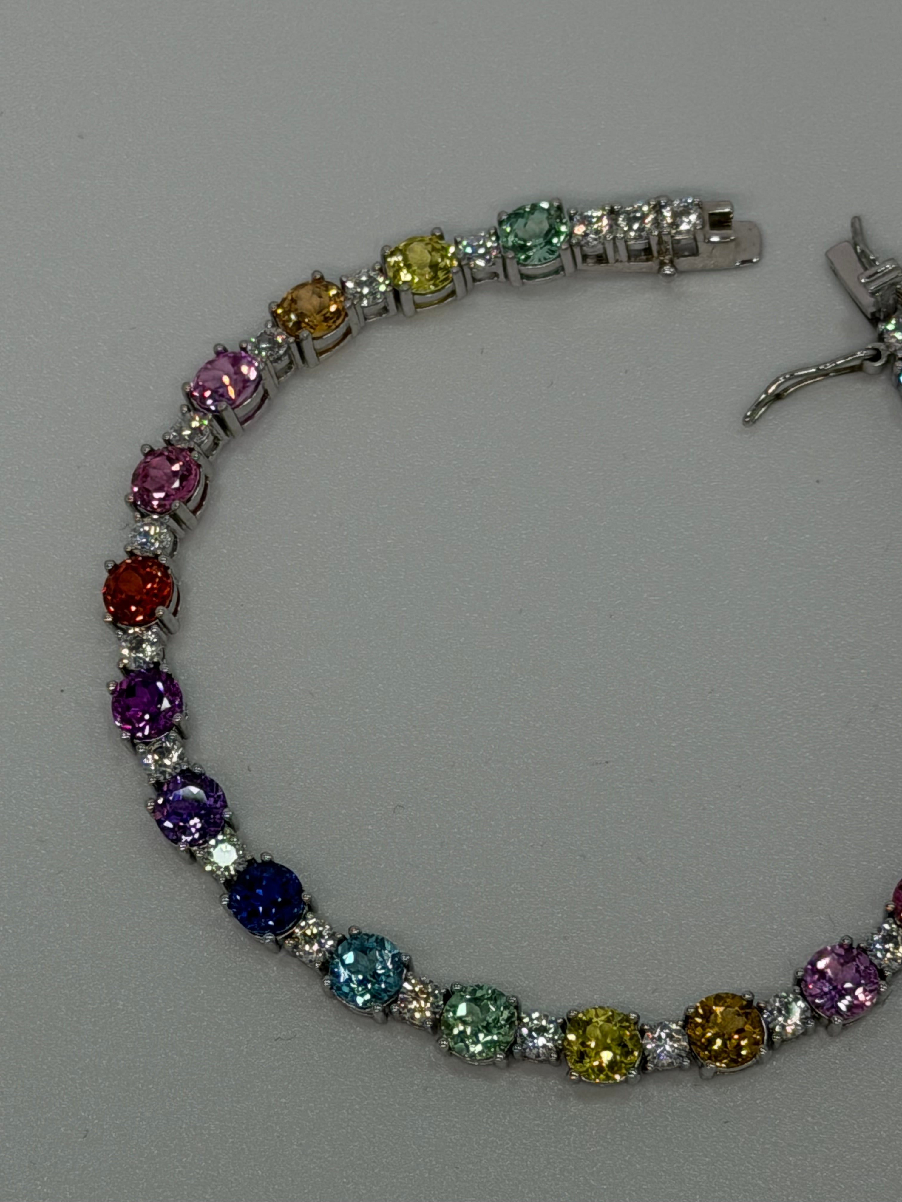 Bracciale Tennis Pietre Multicolor in Argento 925 – Esplosione di Colori