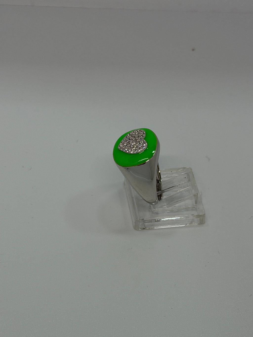 Anello Cuore Argento 925 con Zirconi e Smalto – Regolabile | AG silver