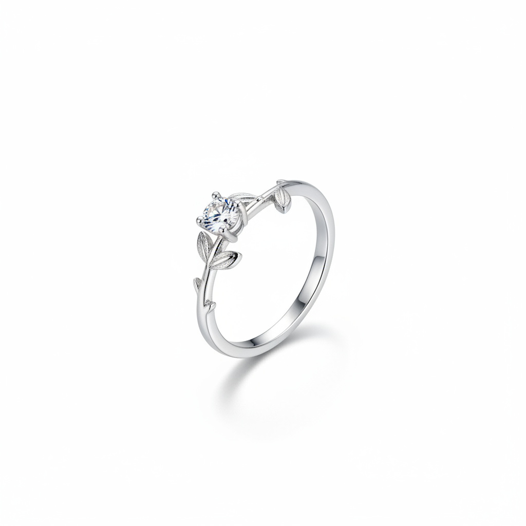 Anello Rosa con Punto Luce Argento 925 – Romantico e Brillante