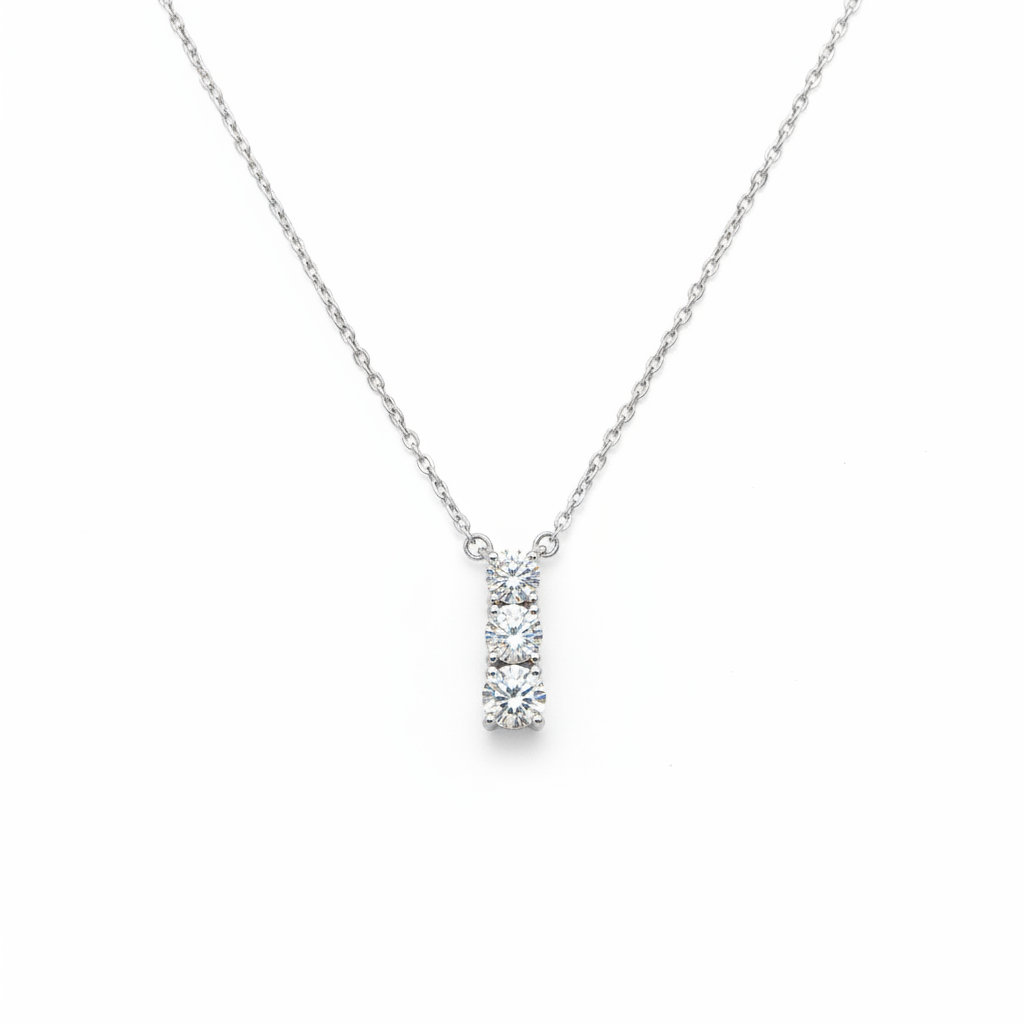 Collana Punto Luce Moissanite Argento 925 – Lusso Certificato