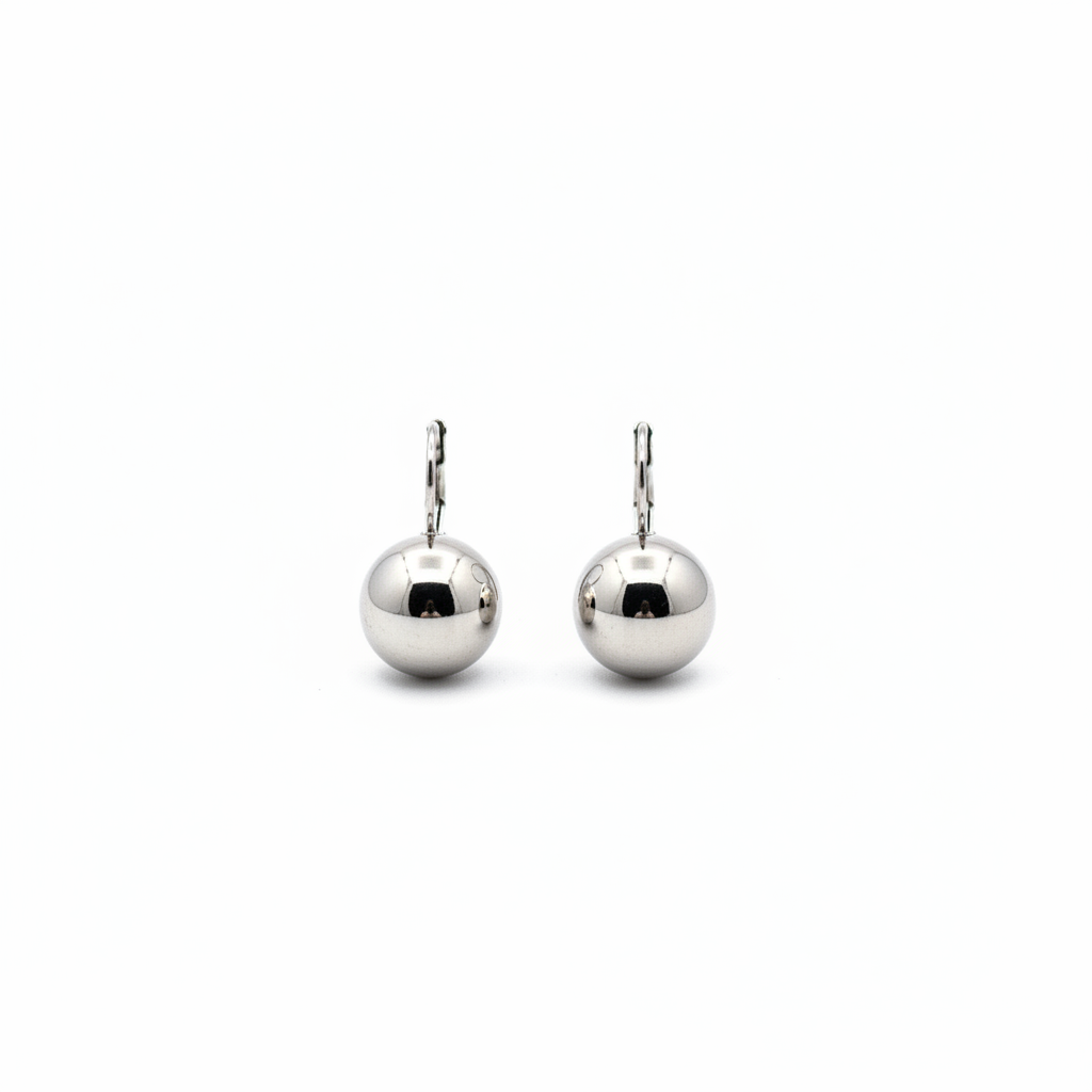Orecchini Monachella in Argento 925 con Sfere Lisce – Stile Minimal