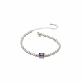 Bracciale Tennis Argento 925 con Pietra Viola Centrale – Semirigido