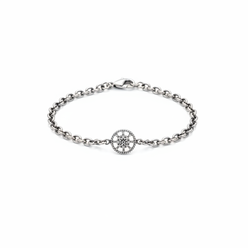 Bracciale Timone in Argento 925 – Simbolo di Guida e Libertà
