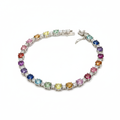 Bracciale Tennis Pietre Multicolor in Argento 925 – Esplosione di Colori