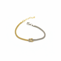 Bracciale Nodo Bicolore in Argento 925 e Oro – Regolabile