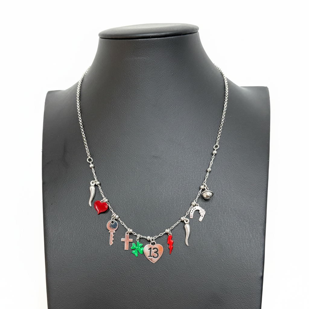 Collana Portafortuna in Argento 925 con Charms – Fatta a Mano | Gioiello Artigianale