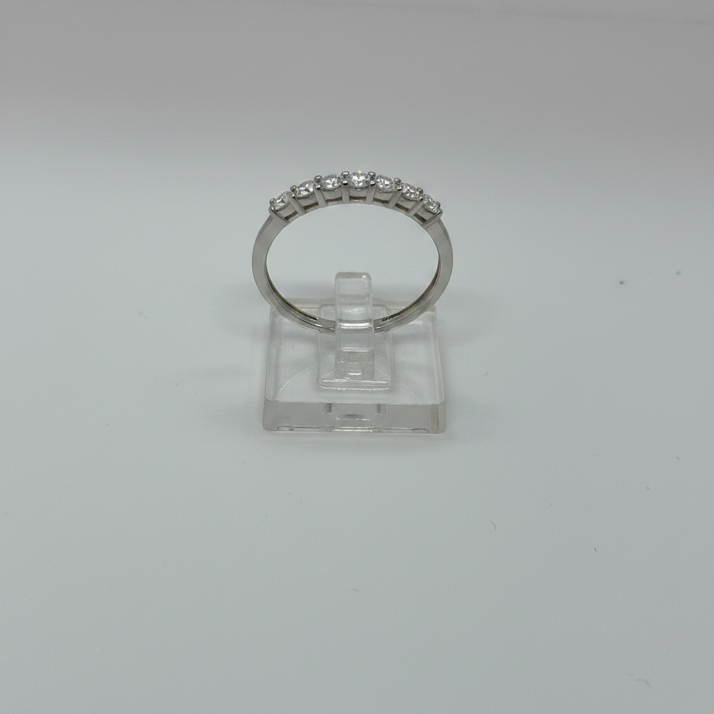Anello Veretta Argento 925 con 7 Pietre Bianche – Regolabile | AG silver