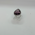 Anello Argento 925 Pietra Viola o Blu a Goccia con Zirconi – Regolabile | AG silver