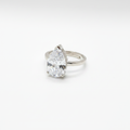 Anello Argento 925 Pietra Bianca a Goccia – Elegante e Regolabile | AG silver